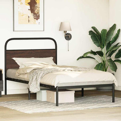 vidaXL Bed Frame Without Mattress 100x190 cm Brown Oak Engineered Wood 4