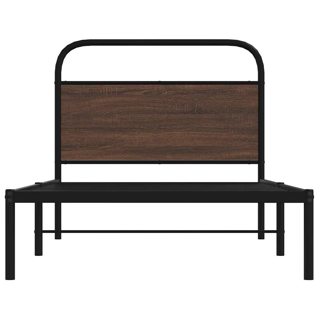 vidaXL Bed Frame Without Mattress 100x190 cm Brown Oak Engineered Wood 5