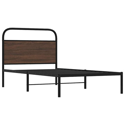 vidaXL Bed Frame Without Mattress 100x200 cm Brown Oak Engineered Wood 3