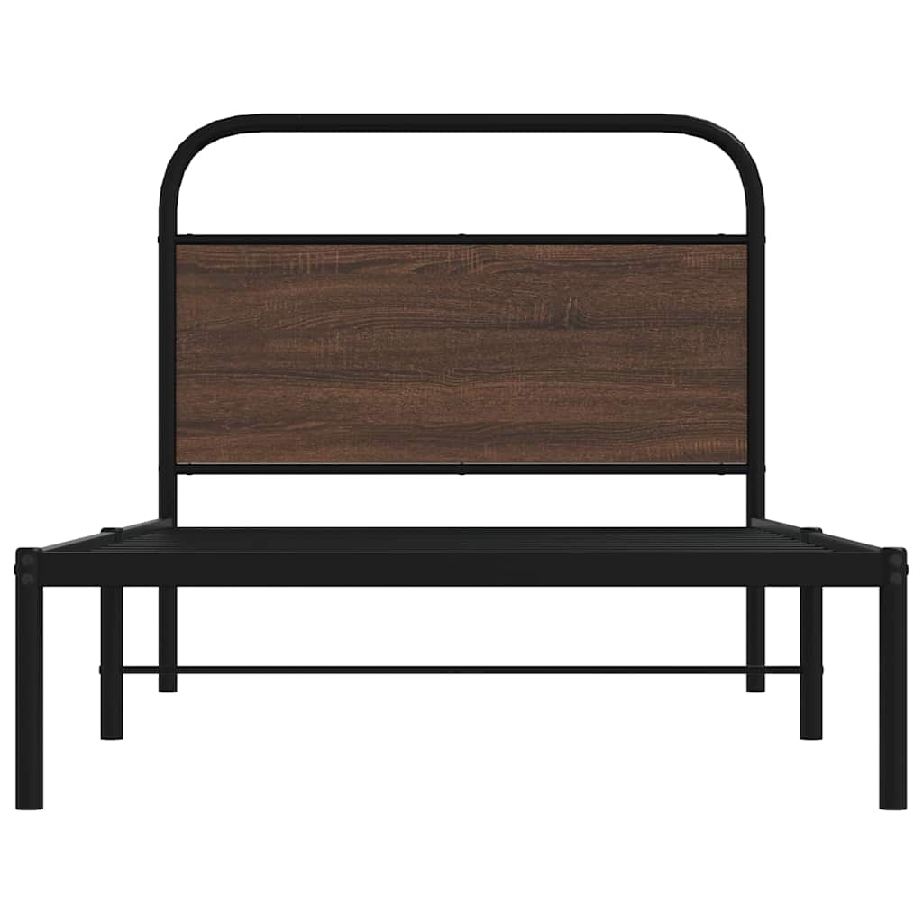 vidaXL Bed Frame Without Mattress 100x200 cm Brown Oak Engineered Wood 5