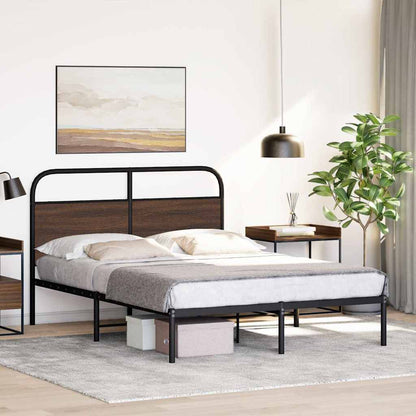 vidaXL Bed Frame Without Mattress 120x190 cm Small Double Brown Oak Engineered Wood 4