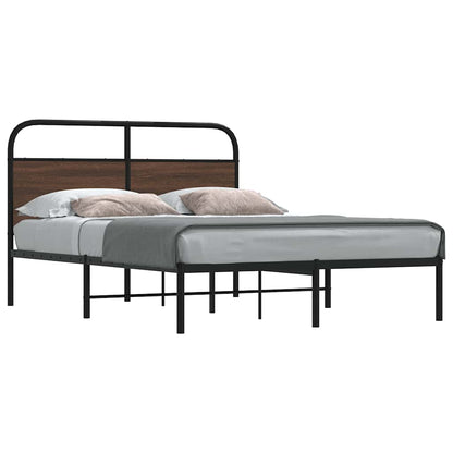 vidaXL Bed Frame Without Mattress 120x190 cm Small Double Brown Oak Engineered Wood 1