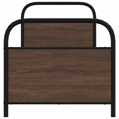 vidaXL Bed Frame Without Mattress 75x190 cm Small Single Brown Oak Engineered Wood 5