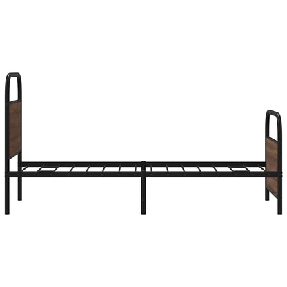 vidaXL Bed Frame Without Mattress 75x190 cm Small Single Brown Oak Engineered Wood 6