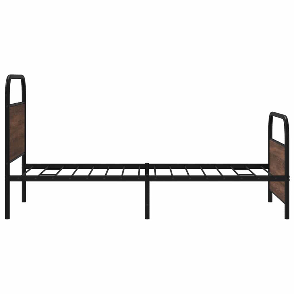 vidaXL Bed Frame Without Mattress 90x190 cm Single Brown Oak Engineered Wood 6