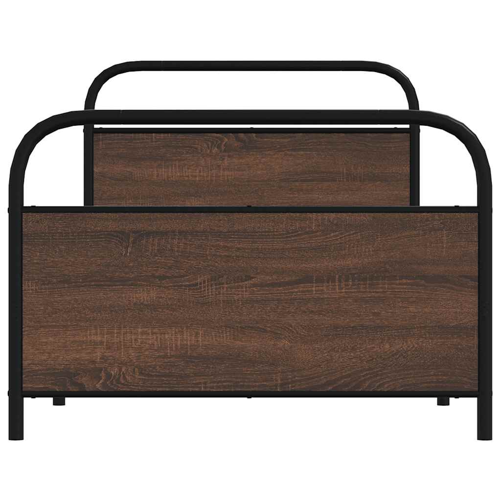 vidaXL Bed Frame Without Mattress 90x200 cm Brown Oak Engineered Wood 5