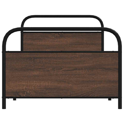 vidaXL Bed Frame Without Mattress 90x200 cm Brown Oak Engineered Wood 5