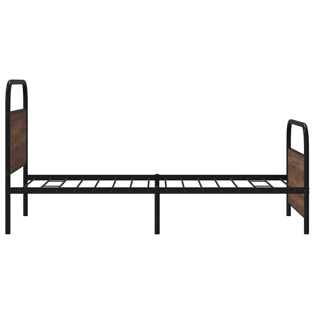 vidaXL Bed Frame Without Mattress 100x200 cm Brown Oak Engineered Wood 6