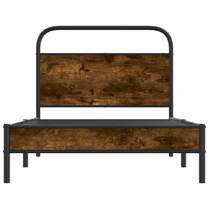 vidaXL Bed Frame Without Mattress 90x200 cm Smoked Oak Engineered Wood 5