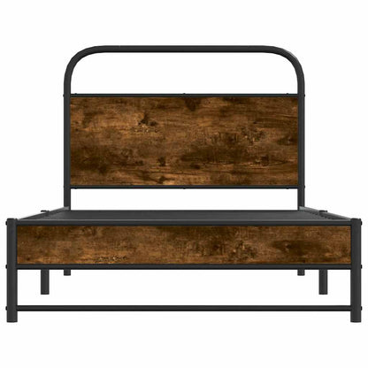 vidaXL Bed Frame Without Mattress 100x190 cm Smoked Oak Engineered Wood 5