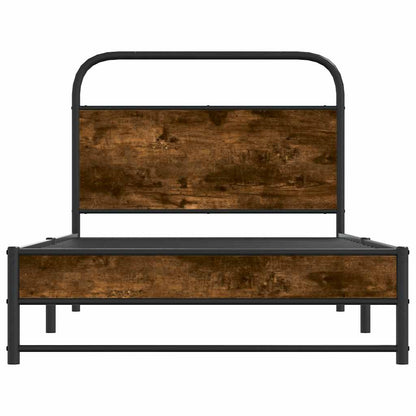 vidaXL Bed Frame Without Mattress 100x200 cm Smoked Oak Engineered Wood 5