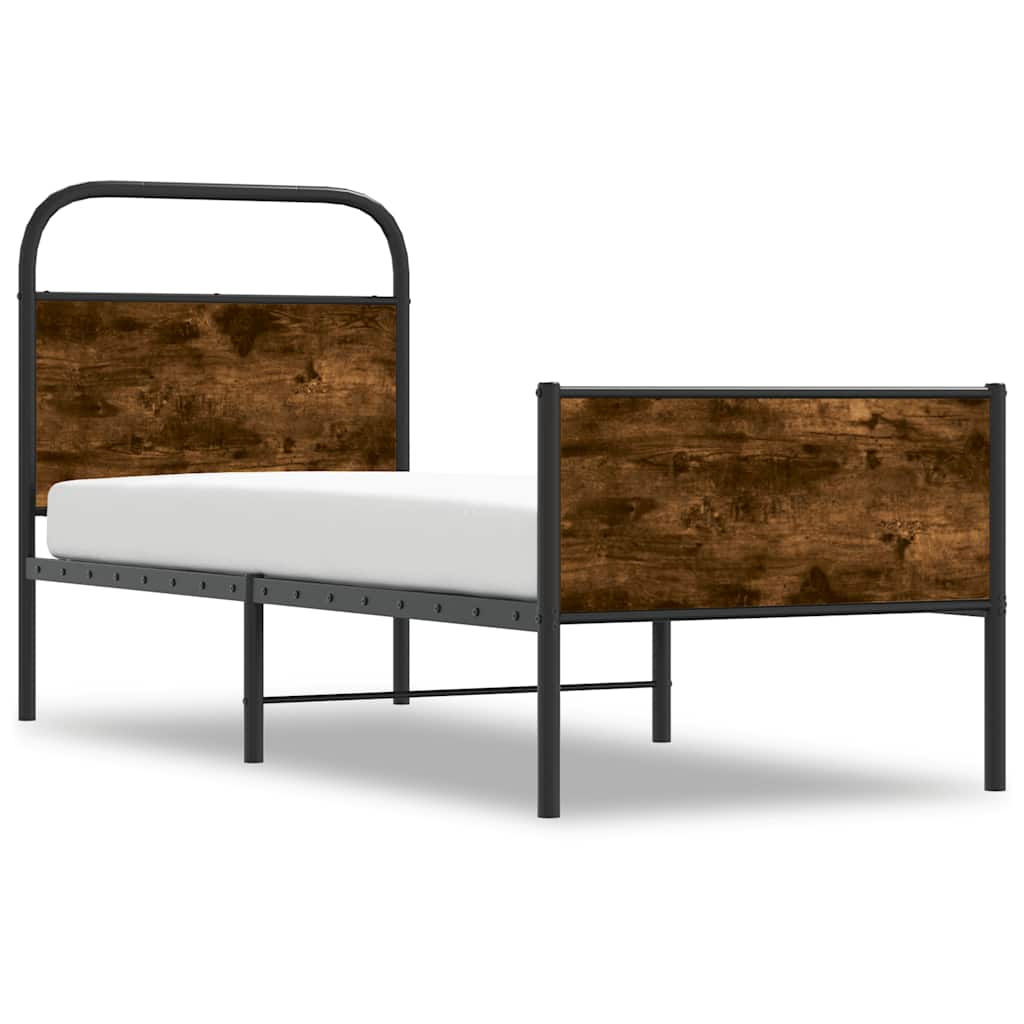vidaXL Bed Frame without Mattress 75x190 cm Sonoma Oak Engineered Wood 3