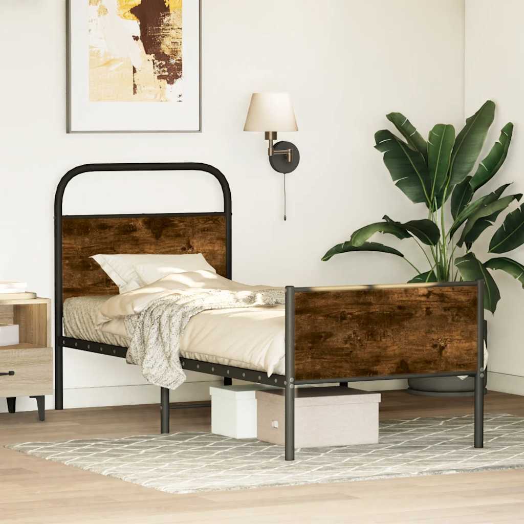 vidaXL Bed Frame without Mattress 80x200 cm Sonoma Oak Engineered Wood 1