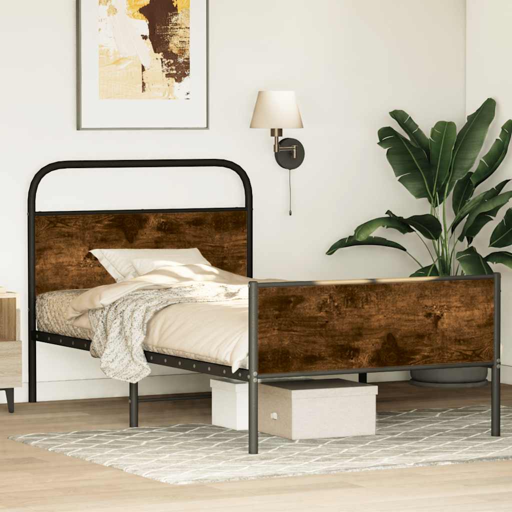 vidaXL Bed Frame without Mattress 90x190 cm Sonoma Oak Engineered Wood 1