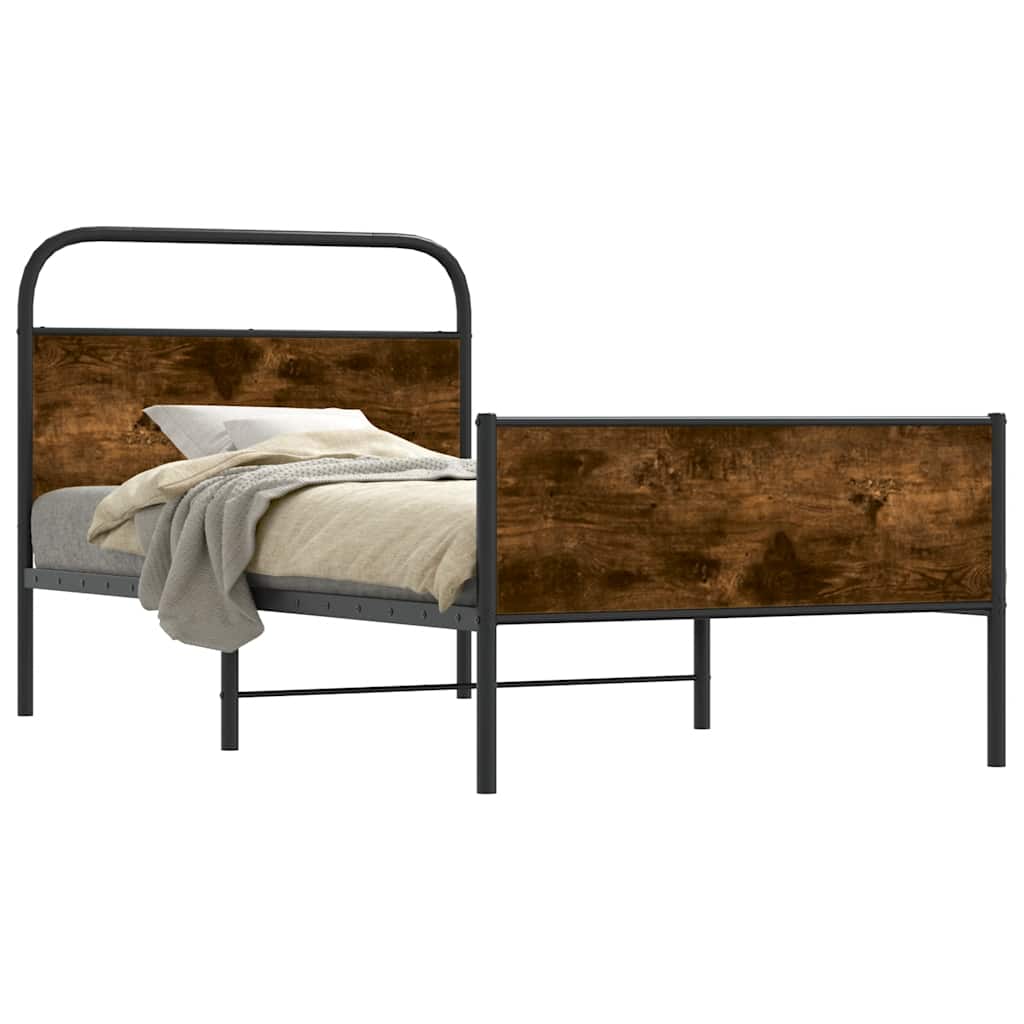 vidaXL Bed Frame without Mattress 90x200 cm Sonoma Oak Engineered Wood 1