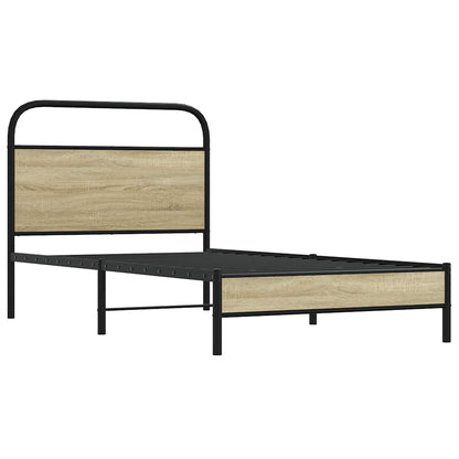 vidaXL Bed Frame without Mattress 100x190 cm Sonoma Oak Engineered Wood 3