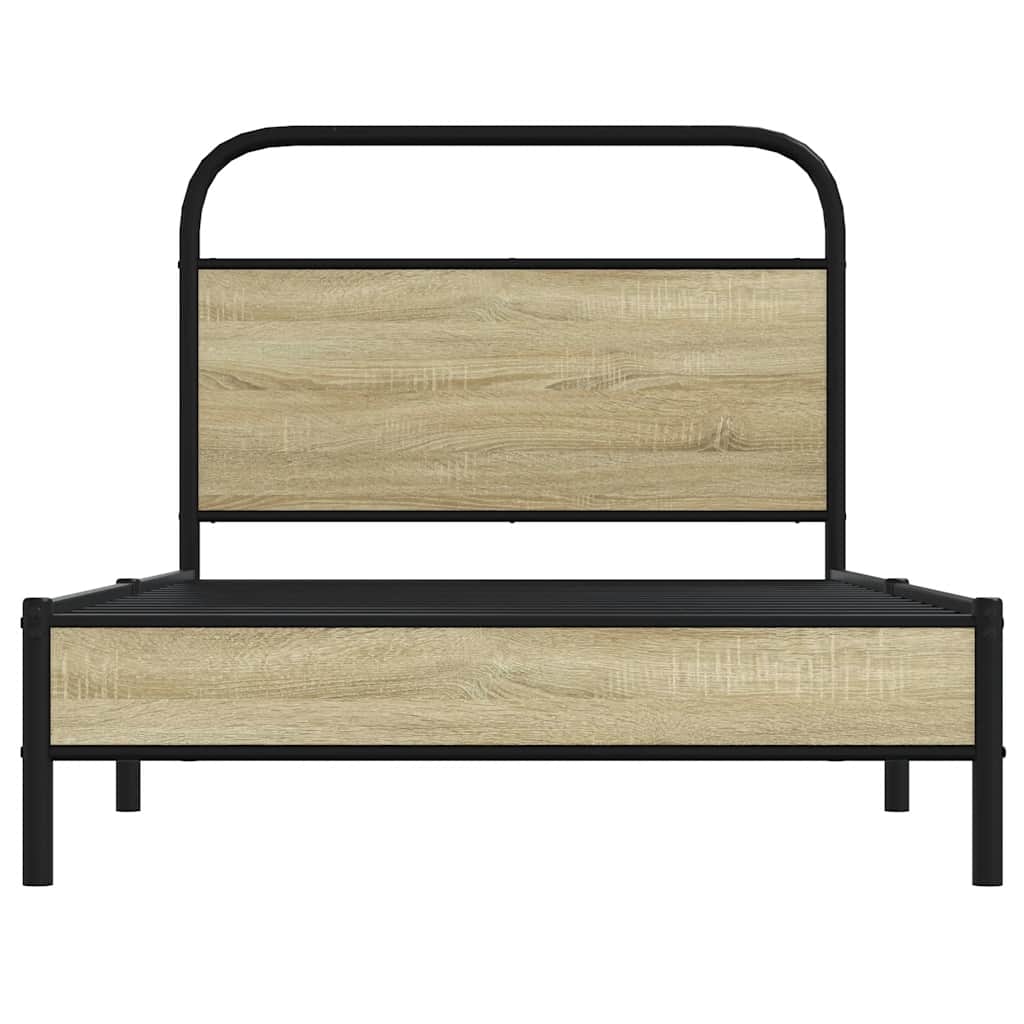 vidaXL Bed Frame without Mattress 100x190 cm Sonoma Oak Engineered Wood 5