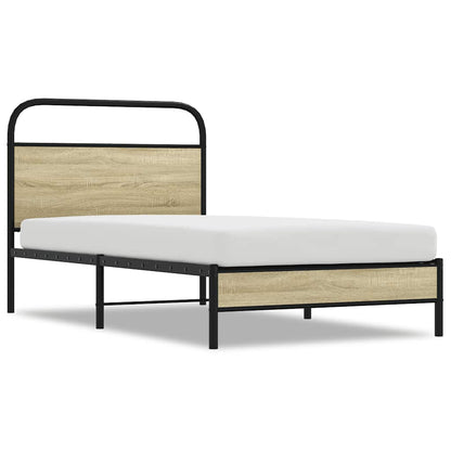 vidaXL Bed Frame without Mattress 100x200 cm Sonoma Oak Engineered Wood 2