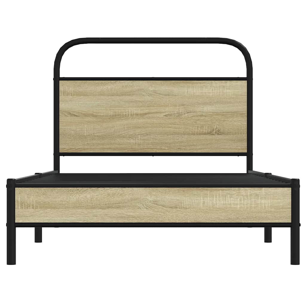 vidaXL Bed Frame without Mattress 100x200 cm Sonoma Oak Engineered Wood 5