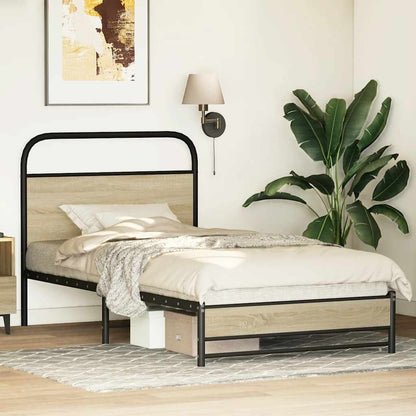 vidaXL Bed Frame without Mattress 90x200 cm Sonoma Oak Engineered Wood 4