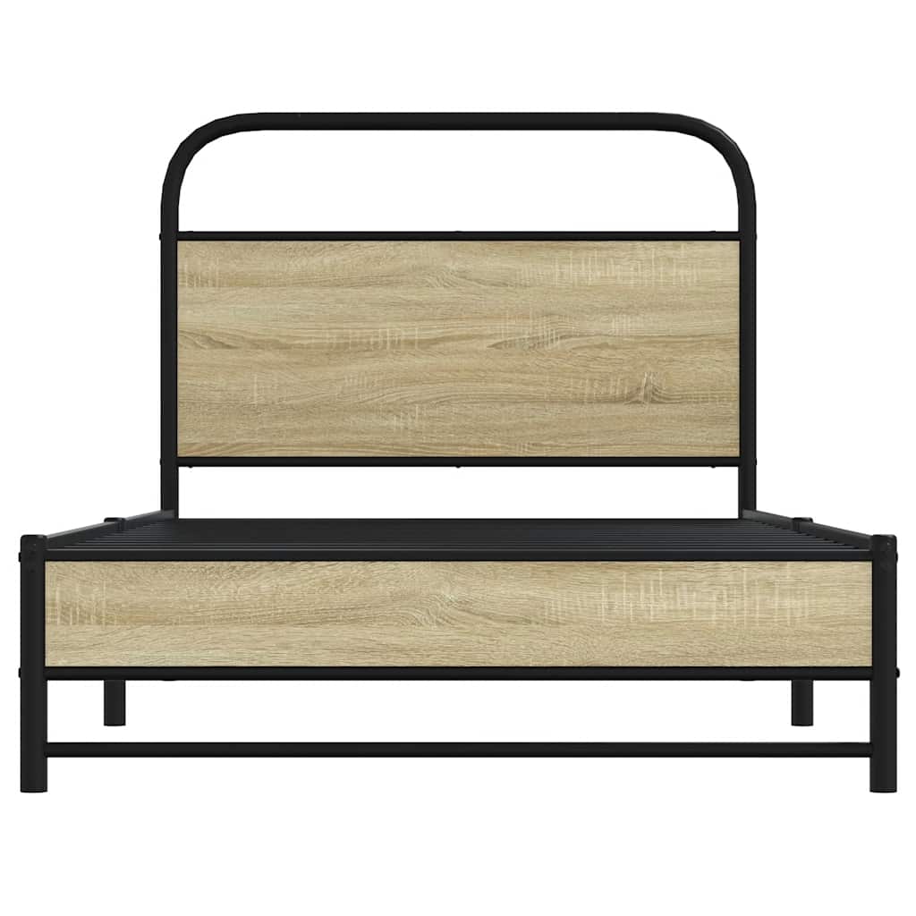 vidaXL Bed Frame without Mattress 100x190 cm Sonoma Oak Engineered Wood 5