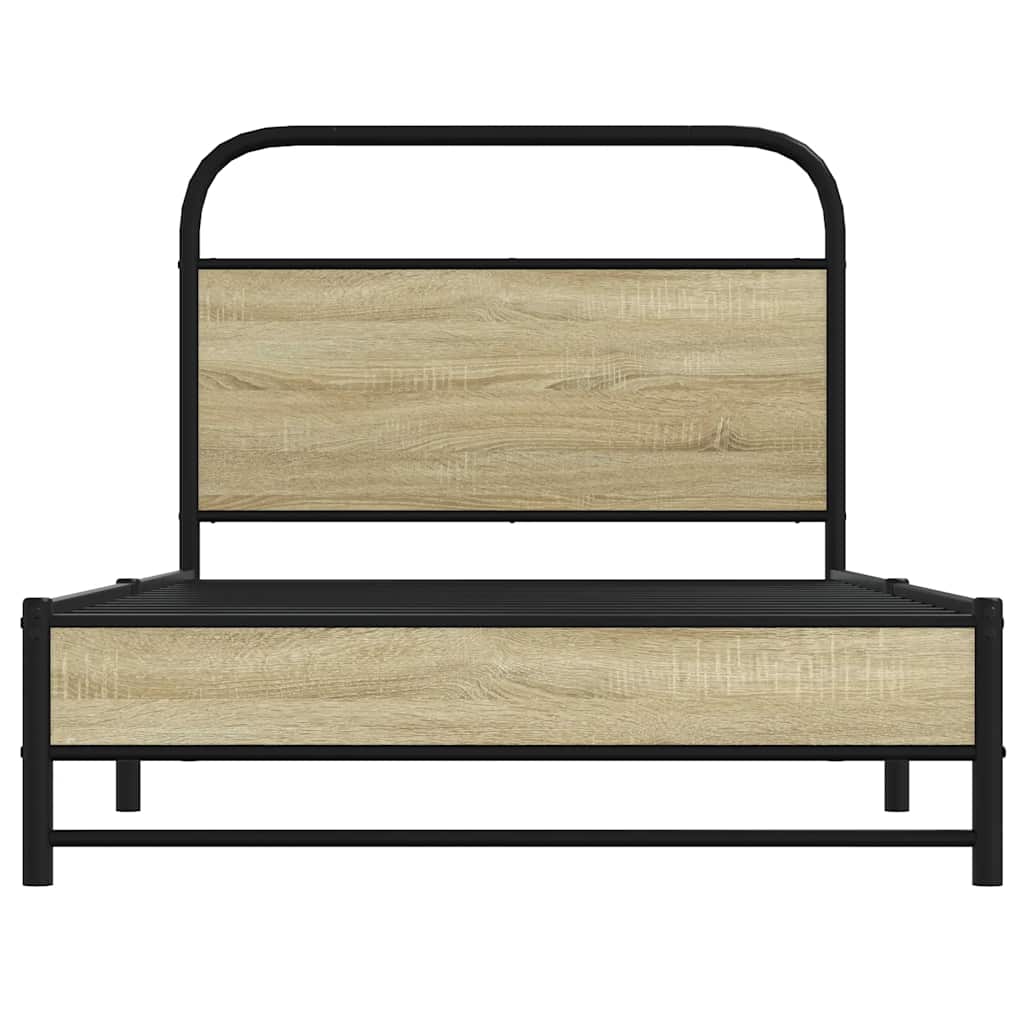 vidaXL Bed Frame without Mattress 100x200 cm Sonoma Oak Engineered Wood 5