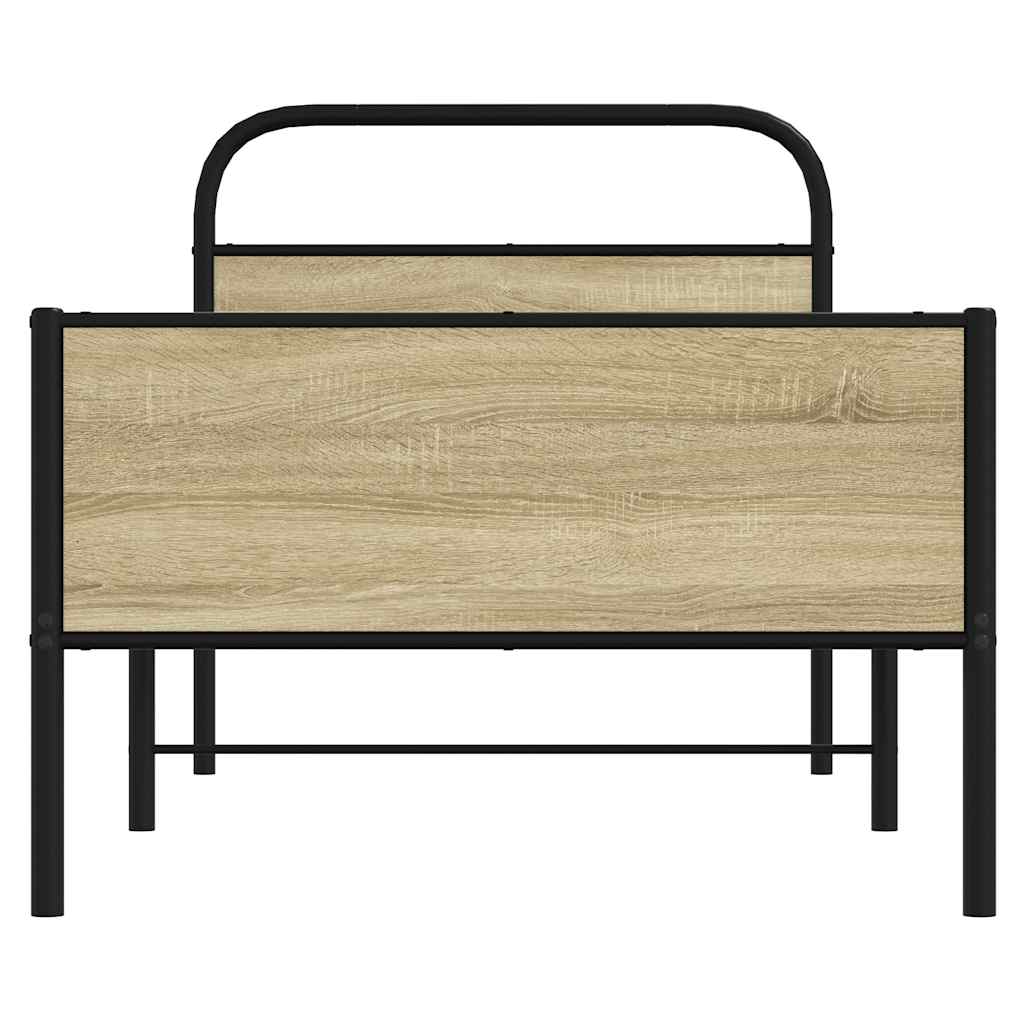 vidaXL Bed Frame without Mattress 75x190 cm Sonoma Oak Engineered Wood 5