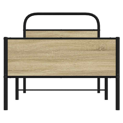 vidaXL Bed Frame without Mattress 75x190 cm Sonoma Oak Engineered Wood 5