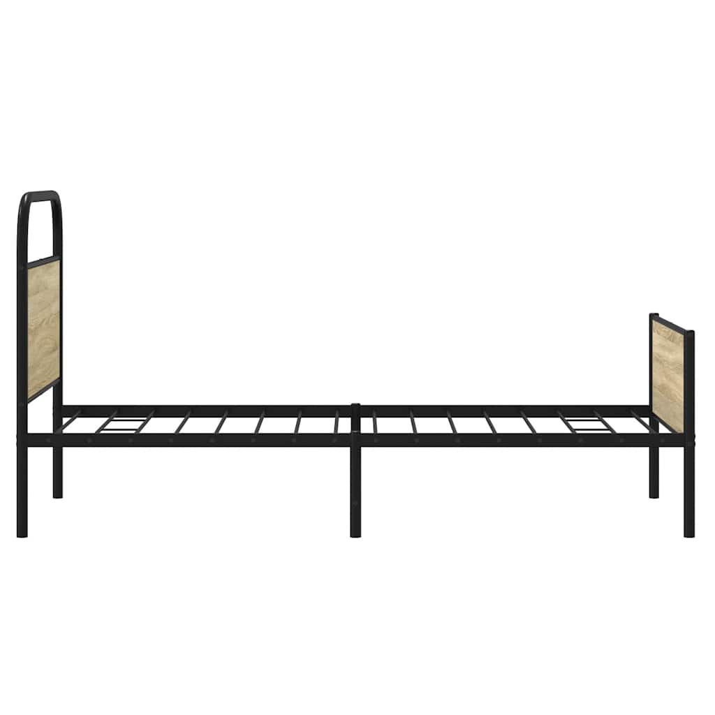 vidaXL Bed Frame without Mattress 75x190 cm Sonoma Oak Engineered Wood 6