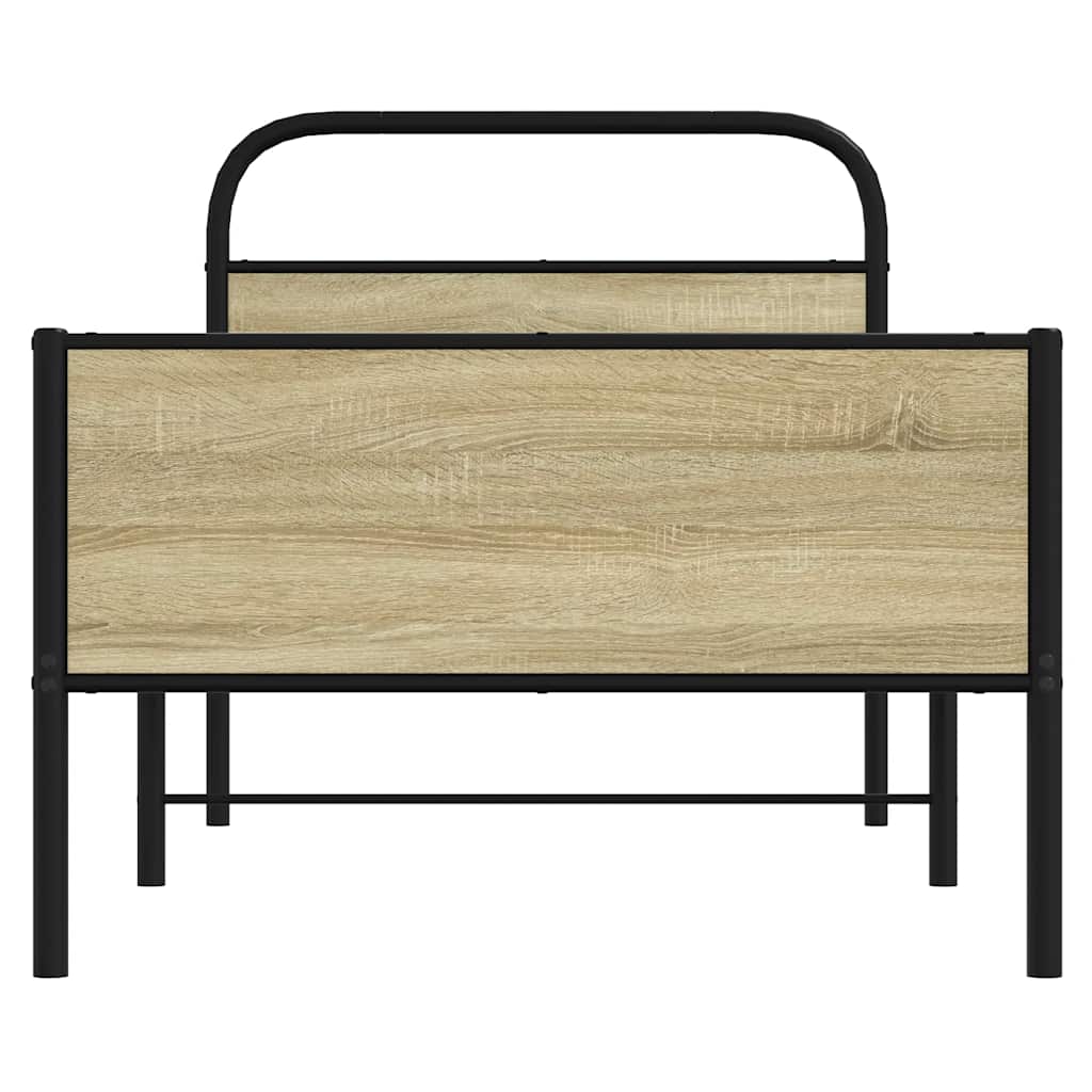 vidaXL Bed Frame without Mattress 80x200 cm Sonoma Oak Engineered Wood 5