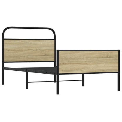 vidaXL Bed Frame without Mattress 90x200 cm Sonoma Oak Engineered Wood 3