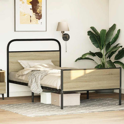 vidaXL Bed Frame without Mattress 90x200 cm Sonoma Oak Engineered Wood 4