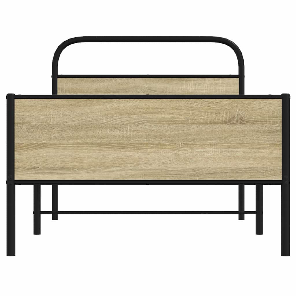 vidaXL Bed Frame without Mattress 90x200 cm Sonoma Oak Engineered Wood 5