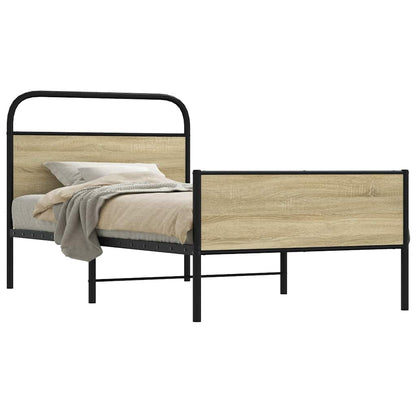 vidaXL Bed Frame without Mattress 90x200 cm Sonoma Oak Engineered Wood 1