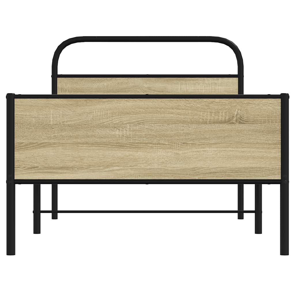 vidaXL Bed Frame without Mattress 100x200 cm Sonoma Oak Engineered Wood 5