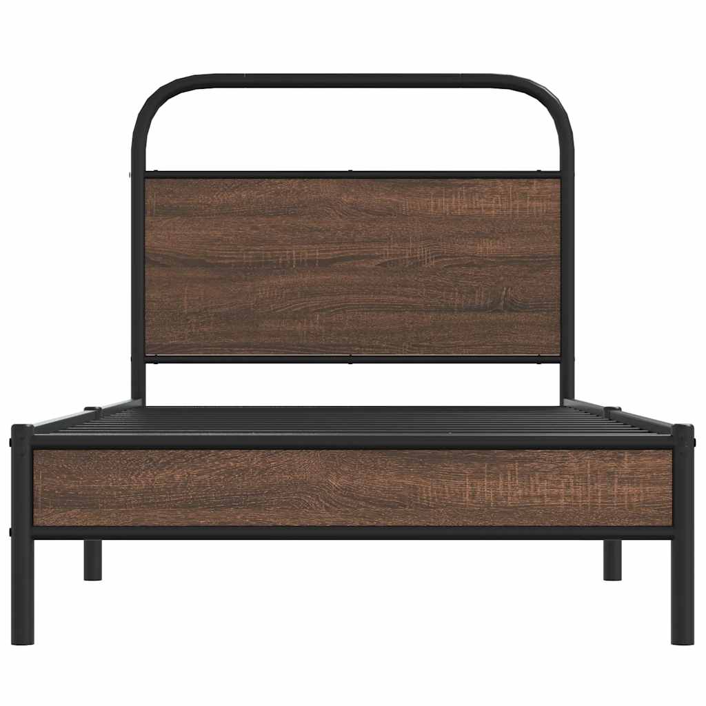 vidaXL Bed Frame without Mattress 90x190 cm Brown Oak Engineered Wood 5