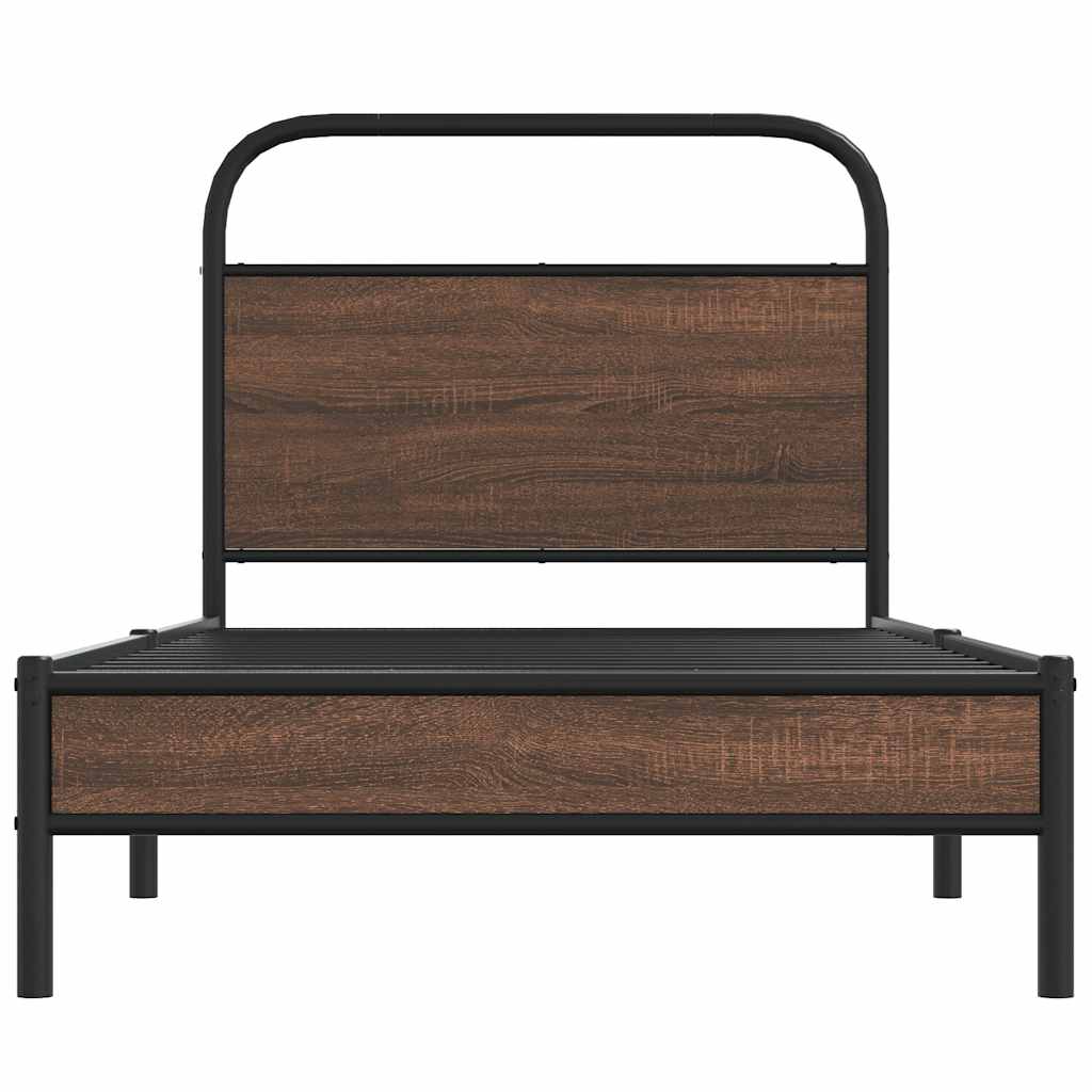 vidaXL Bed Frame without Mattress 90x200 cm Brown Oak Engineered Wood 5