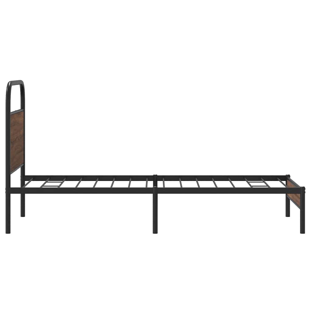 vidaXL Bed Frame without Mattress 90x200 cm Brown Oak Engineered Wood 6