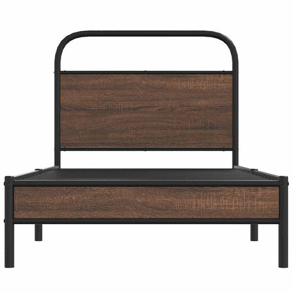 vidaXL Bed Frame without Mattress 100x190 cm Brown Oak Engineered Wood 5