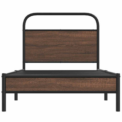 vidaXL Bed Frame without Mattress 100x200 cm Brown Oak Engineered Wood 5