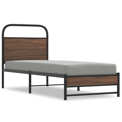 vidaXL Bed Frame without Mattress 80x200 cm Brown Oak Engineered Wood 2