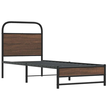 vidaXL Bed Frame without Mattress 80x200 cm Brown Oak Engineered Wood 3