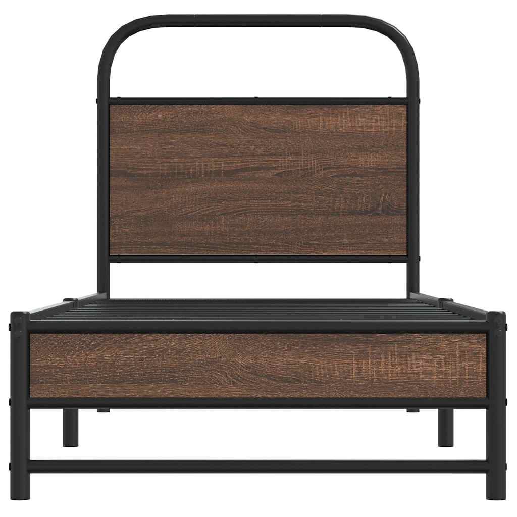 vidaXL Bed Frame without Mattress 80x200 cm Brown Oak Engineered Wood 5