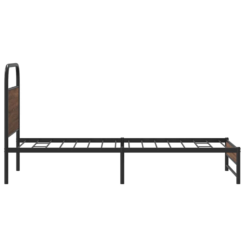 vidaXL Bed Frame without Mattress 90x190 cm Brown Oak Engineered Wood 6
