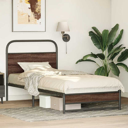 vidaXL Bed Frame without Mattress 100x190 cm Brown Oak Engineered Wood 4