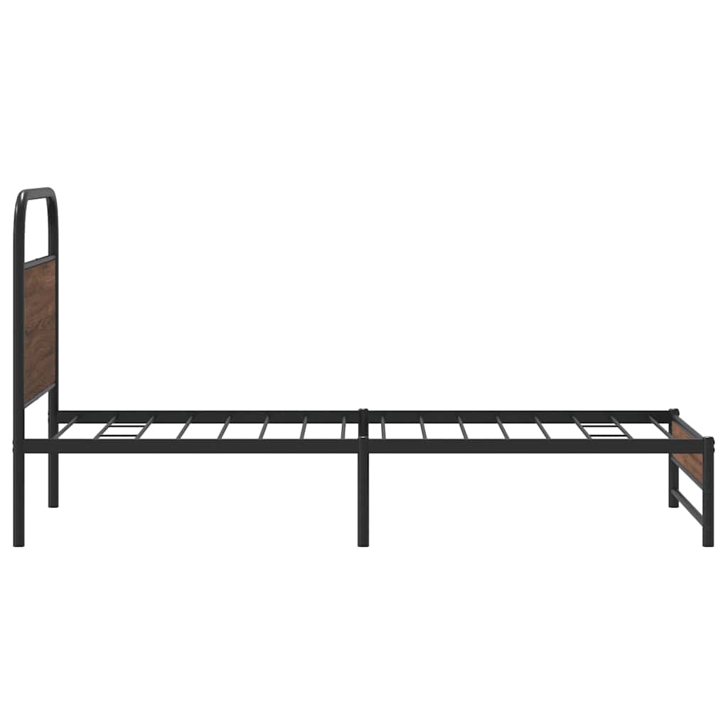 vidaXL Bed Frame without Mattress 100x190 cm Brown Oak Engineered Wood 6