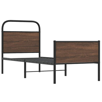 vidaXL Bed Frame without Mattress 80x200 cm Brown Oak Engineered Wood 3