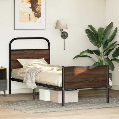 vidaXL Bed Frame without Mattress 80x200 cm Brown Oak Engineered Wood 4
