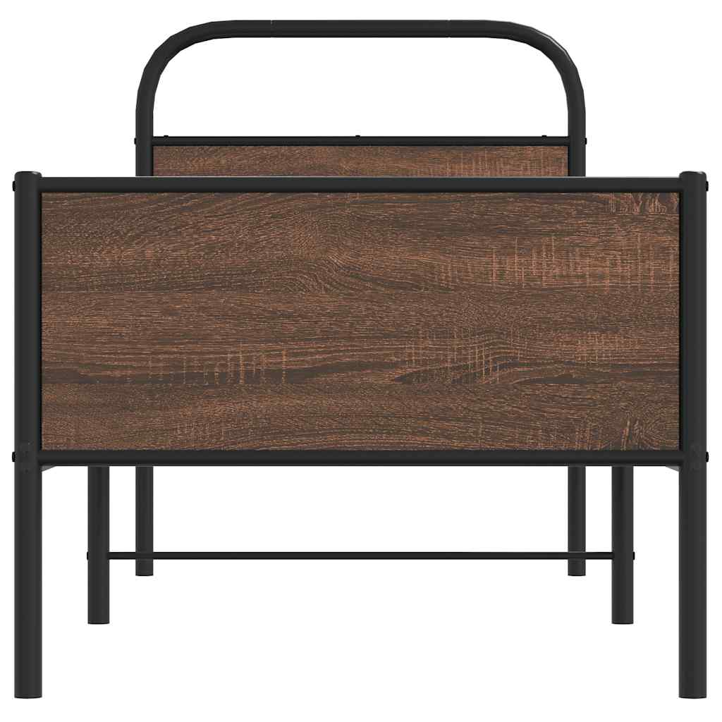 vidaXL Bed Frame without Mattress 80x200 cm Brown Oak Engineered Wood 5