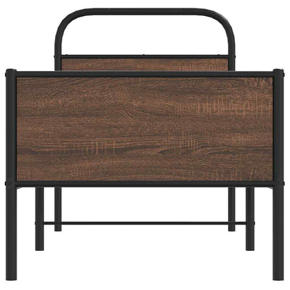 vidaXL Bed Frame without Mattress 80x200 cm Brown Oak Engineered Wood 5